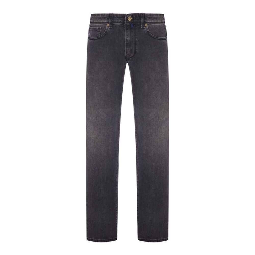 Incotex Men Regular Jeans In Gray Denim Used Wash
